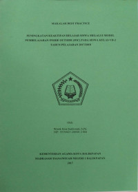 Image of MAKALAH BEST PRACTICE : PENINGKATAN KEAKTIFAN BELAJAR SISWA MELALUI MODEL PEMBELAJARAN INSIDE OUTSIDE ( IOC ) PADA SISWA KELAS VII-2 TAHUN PELAJARAN 2017/2018
