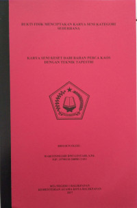 Image of BUKTI FISIK MENCIPTAKAN KARYA SENI KATEGORI SEDERHANA : KARYA SENI KESET DARI BAHAN PERCA KAOS DENGAN TEKNIK TAPESTRI